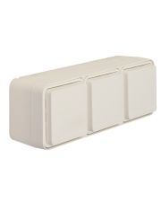 Тройная горизонтальная розетка с з/к IP55, полярная белизна, 16А/250В W.1 (WNC143B)