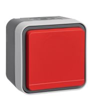 Розетка с з/к с красной крышкой IP55, серая, 16А/250В W.1 (WNC190)