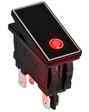 Переключатель Аско-Укрем KCD3-M1-201EN-BB с красной подсветкой, Al вставка (A0140010307)