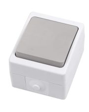 Вимикач 1-клавішний Lezard IP54 для відкритої установки (754-0200-100) білий