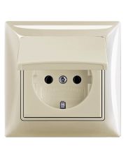 Розетка ABB Basic 55 20 EUCKD-92-507 IP44 с заземлением и крышкой (слоновая кость)