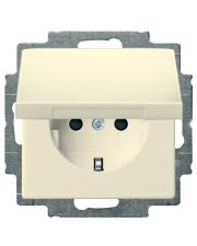 Розетка ABB Basic 55 20 EUK-92-507 с заземлением и крышкой (слоновая кость)