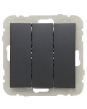 Трехклавишный выключатель Logus 21088 TPM 10АХ 250В (черный матовый)