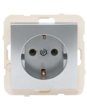 Одинарная розетка Logus 21131 TAL 2P+Z Шуко 16А 250В (алюминий)