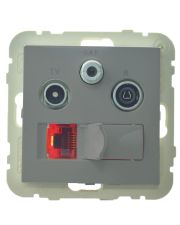 Розетка Logus 21544 TAL R-TV-SAT-RJ45 (Cat.6) (алюминий)