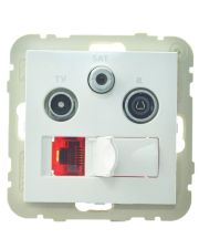 Розетка Logus 21544 TBR R-TV-SAT-RJ45 (Cat.6) біла