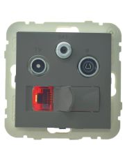 Розетка Logus 21544 TIS R-TV-SAT-RJ45 (Cat.6) (серый)