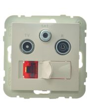 Розетка Logus 21544 TMF R-TV-SAT-RJ45 (Cat.6) (бежевий)