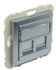 Двойная компьютерная розетка Logus 21975 TAL RJ45 (Cat.5e) (алюминий)