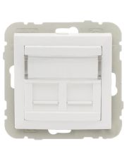 Двойная компьютерная розетка Logus 21975 TBR RJ45 (Cat.5e) белая