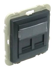 Двойная компьютерная розетка Logus 21975 TIS RJ45 (Cat.5e) (серый)