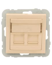 Двойная компьютерная розетка Logus 21975 TPE RJ45 (Cat.5e) (жемчуг)