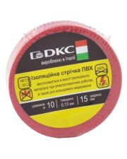 ПВХ ізолента 0,13x15мм червона 10 метрів DKC