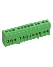 Шина PE «земля» IEK YNN10-69-12KD-K06 в корпусном изоляторе на DIN-рейку ШНИ-6х9-12-К-З