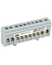 Шина L «фаза» IEK YNN10-69-10KD-K02 в корпусном изоляторе на DIN-рейку ШНИ-6х9-10-К-Ср