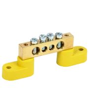 Шина PE «земля» IEK YNN10-812-4C2-K05 на двух угловых изоляторах ШНИ-8х12-4-У2-Ж