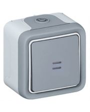 Механизм проходного выключателя  с подсветкой  серый Legrand