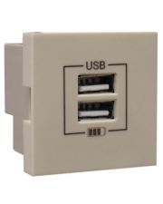 Механизм двойной USB розетки Logus 45439 SCH CHARGER TYPE «A» (шампань)