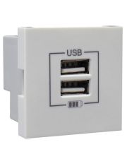 Механизм двойной USB розетки Logus 45439 SGR CHARGER TYPE «A» (графит)