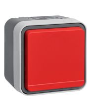 Розетка с з/к с красной крышкой IP55, серая, 16А/250В W.1
