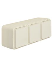 Потрійна горизонтальна розетка із з/к IP55, полярна білизна, 16А/250В W.1