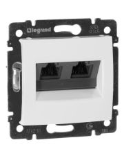 Механизм розетки компьютерной 2xRJ-45 UTP Cat.5e Valena белый