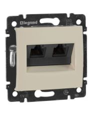 Механизм розетки компьютерной 2xRJ-45 UTP Cat.5e Valena без захватов слоновая кость