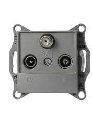 Розетка TV-R-SAT оконечная без рамки сталь Asfora, EPH3500162