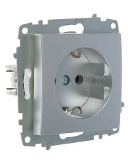 Розетка ABB Cosmo 619-011000-217 с заземлением (алюминий)