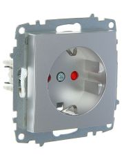 Розетка ABB Cosmo 619-011000-243 со шторками (алюминий)