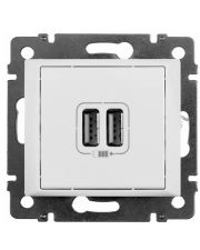 Механизм розетки 2хUSB Legrand Valena белый