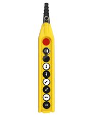 Пульт управления EMAS PV9E30B444AC20 (PV9E30B444A20) на 6 кнопок + кнопка с ключем + аварийный стоп D=30мм (2 скорости) 