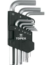 Набір шестигранних HEX ключів TOPEX 35D955 1.5-10мм (9шт)