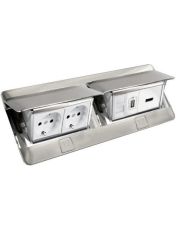 Лючок с выдвижным блоком Legrand 54013 8М (алюминий)