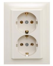 Двойная розетка Шуко Logus 90331 TMF 250В/16A (бежевый)