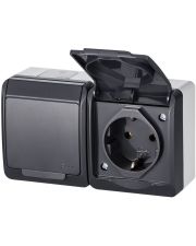Розетка Elektro Plast 0325-7 Hermes 2 IP44 антрацит