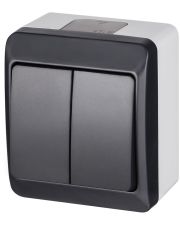 Двоклавішний вимикач Elektro Plast 0332-7 Hermes IP44 антрацит