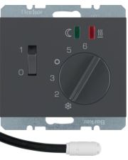 Регулятор температуры Berker 20347106 K1 с датчиком 250В (антрацит)
