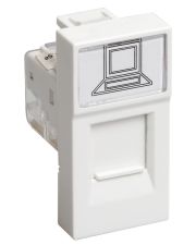 Інформаційна розетка IEK РКІ-10-00-П RJ-45 на 1 модуль UTP кат.5e, (CKK-40D-RI1-K01)