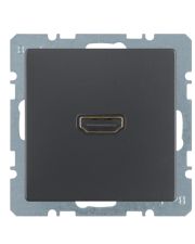 HDMI розетка Berker Q.x 3315436086 подключение сзади (антрацит)