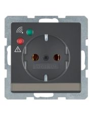 Розетка Berker Q.x 41086086 с защитой от перенапряжения с заземлением (антрацит)