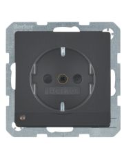 Розетка Berker Q.x 41096086 с заземлением и с подсветкой (антрацит)