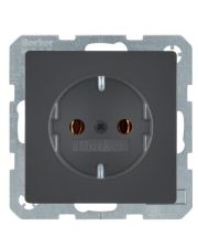 Розетка Berker Q.x 41436086 с винтовыми клеммами с заземлением (антрацит)