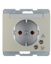 Розетка Berker K.5 41527104 із захистом від перенапруги із заземленням (нержавіюча сталь)