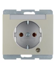 Розетка Berker K.5 41617004 с заземлением и с контрольной лампой (нержавеющая сталь)