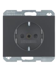 Розетка Berker K.1 47357006 с защитой контактов с заземлением (антрацит)