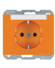 Розетка Berker K.x 47397014 с полем для надписи с заземлением (оранжевая)