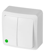 Двоклавішний вимикач Elektro-Plast Berg 3711-00 (білий)