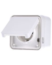 Розетка с з/к IP55, полярная белизна, 16А/250В W.1