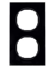 Двухместная рамка Berker R.8 10122616 (стекло/черная)